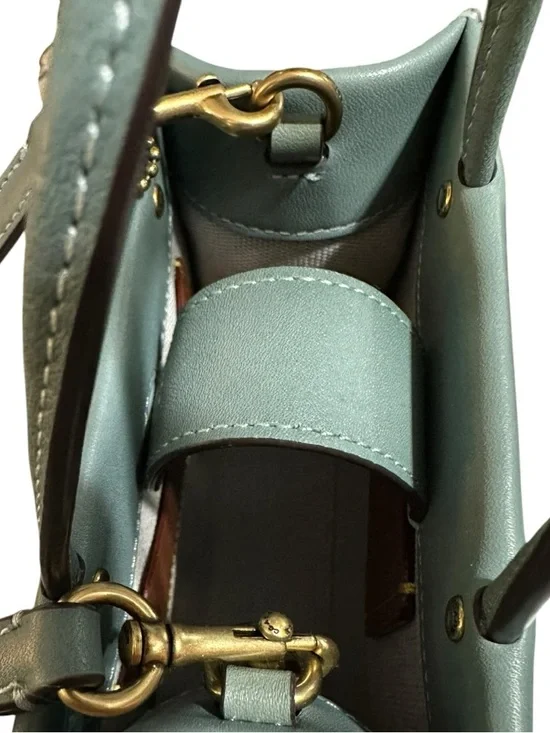 COACH Mini Cashin Tote in Sage Glovetanned Leather - Picture 7 of 11